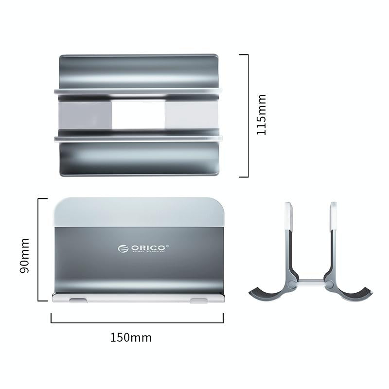 Space-saving Vertical Laptop Stand - Compact Design - Grey
