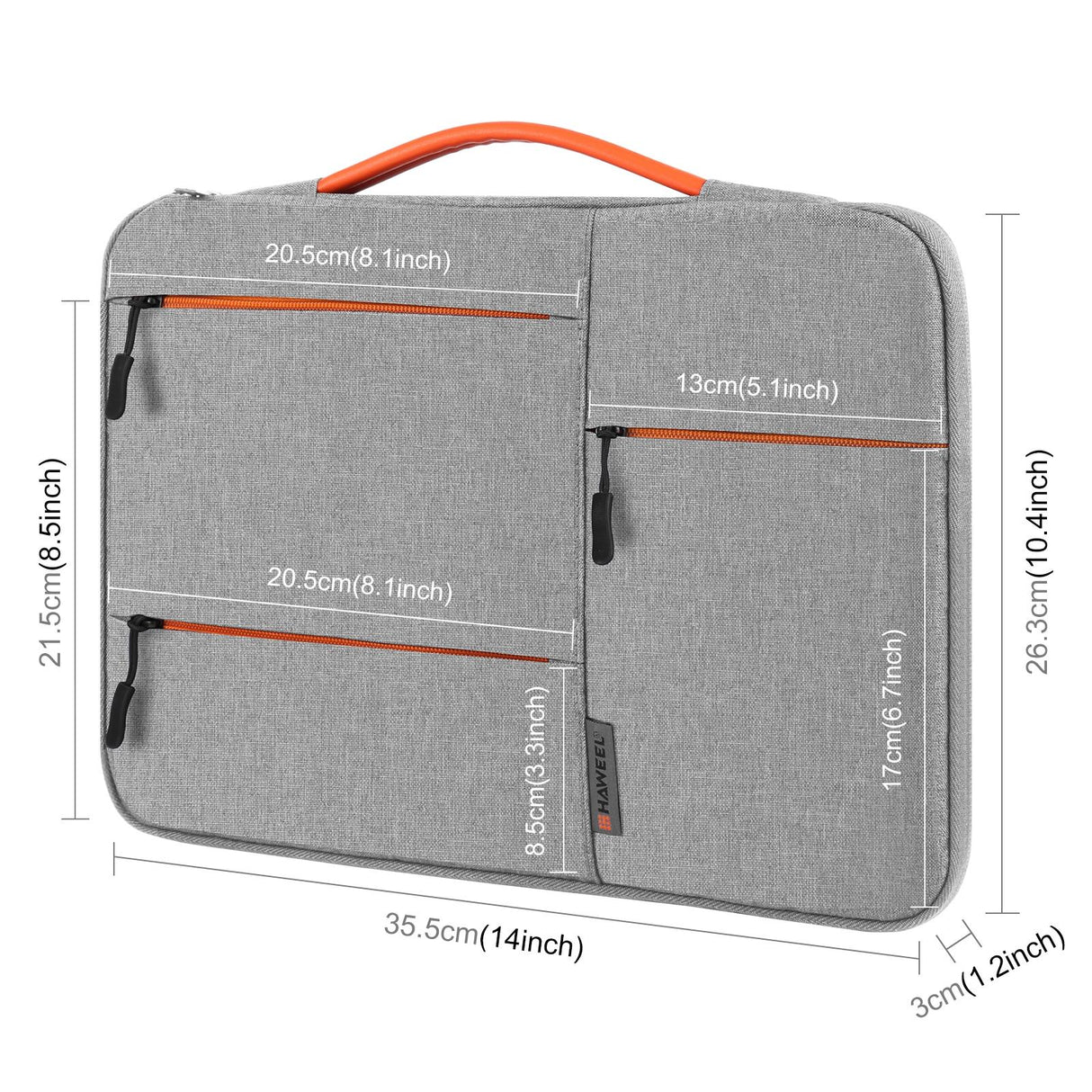 14-15 Inch Laptop Sleeve Briefcase For Macbook Samsung Thinkpad Sony Dell Alienware Chuwi Asus Hp - Grey