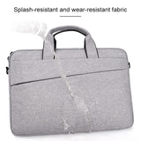 Portable Laptop Tablet Bag - 15.6 Inch Double Side Pockets Soft Handle Oxford Cloth - Deep Space Gray - Grey - Rear View