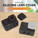 Silicone Lens Cap Protector for Insta360 Ace / Ace Pro - Grey - 45-Degree Angle