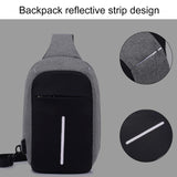 Portable Anti Theft Chest Bag With Usb Charging For Outdoor Sports Men / Women - Grey - Low Angle