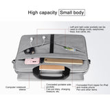 Stylish Zipper Laptop Bag With Shoulder Strap - Durable & Breathable - Light Grey - Close-Up Angle