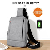 Business Chest Bag Oxford Cloth One Shoulder Crossbody - Light Grey - Extra Image