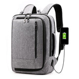 Multifunctional Oxford Laptop Backpack - Cxs-620 - Light Grey - Front View