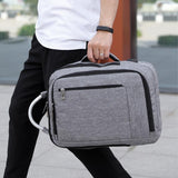 Multifunctional Oxford Laptop Backpack - Cxs-620 - Light Grey - Top-Down View