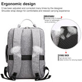 Multifunctional Oxford Laptop Backpack - Cxs-620 - Light Grey - Rear View