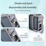 Metal Border Frame Mount for Gopro Hero10 / 9 with Dual Cold Shoes Base - Rear View