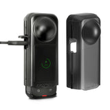 Transparent Black Sunnylife Camera Cover for Insta360 X4 with Integrated Lens Screen Protection - Front View