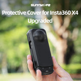 Transparent Black Sunnylife Camera Cover for Insta360 X4 with Integrated Lens Screen Protection - Side View
