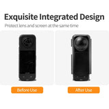 Transparent Black Sunnylife Camera Cover for Insta360 X4 with Integrated Lens Screen Protection