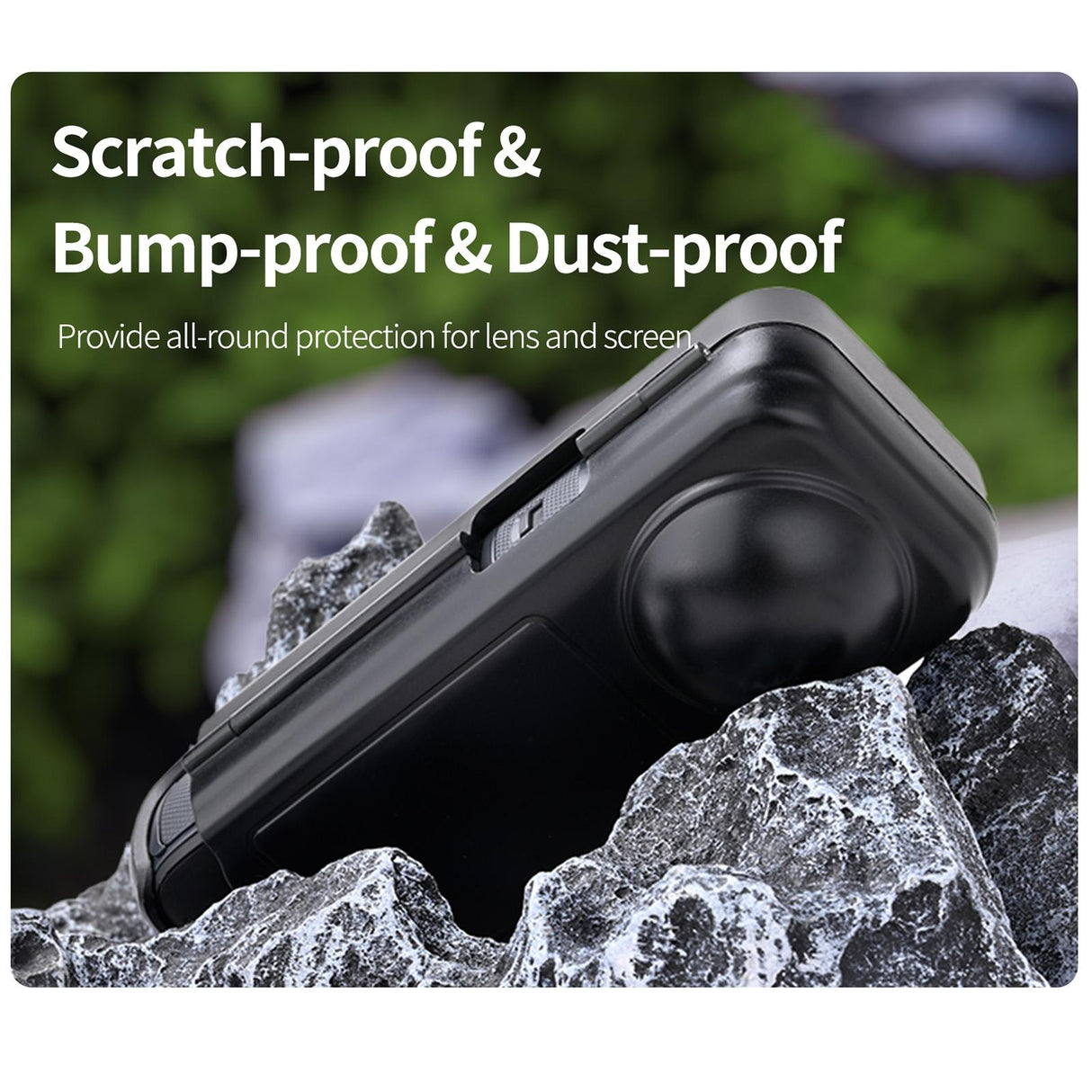 Transparent Black Sunnylife Camera Cover for Insta360 X4 with Integrated Lens Screen Protection
