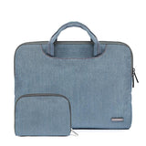 11.6 Inch Simple Business Laptop Bag With Liner - Ls-116 - Canvas Colourful Leaves Black - Extra Image