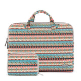 11.6 Inch Simple Business Laptop Bag With Liner - Ls-116 - Canvas Colourful Leaves Black - Extra Image
