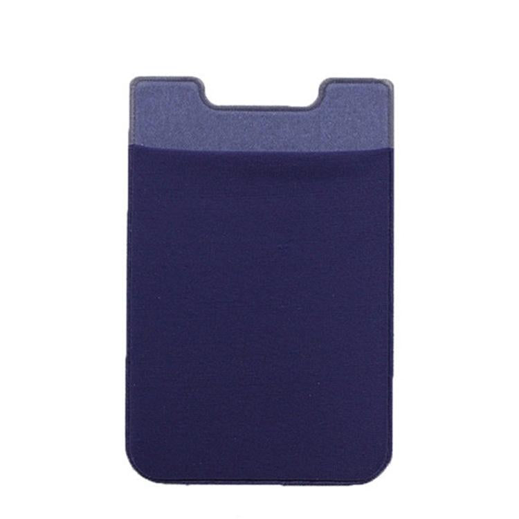 Lycra Phone Card Holder Stretch Back Sticker Wallet For Cards Bus Pass Bank Fits Most Phones - Purple