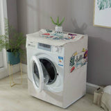 Cartoon Cotton Linen Drum Roller Washing Machine Dust Cover - 83x60x60cm Size - Cat - Rear View