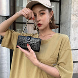Convertible Crossbody Phone Purse With Chain - Beige White - Rear View
