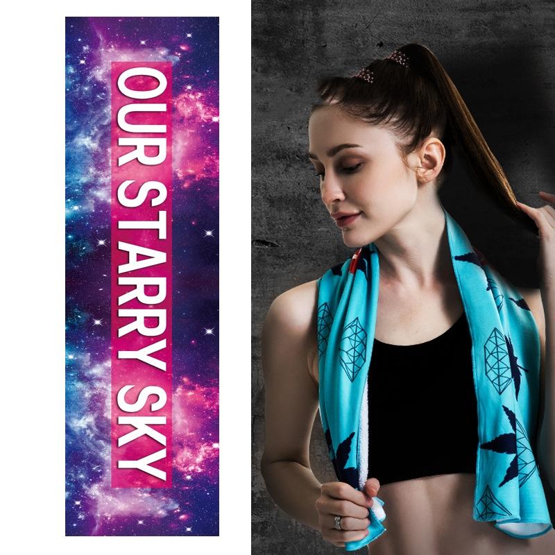 Quick Drying Cooling Towel For Outdoor Sports 100 X 30Cm - Blue Feather