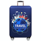 Protective Luggage Cover - Durable Elastic Anti-dust - Small Size - Green Ripple - Front View
