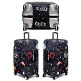 Protective Luggage Cover - Durable Elastic Anti-dust - Small Size - Green Ripple - Rear View