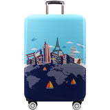 Protective Luggage Cover - Durable Elastic Anti-dust - Small Size - Green Ripple
