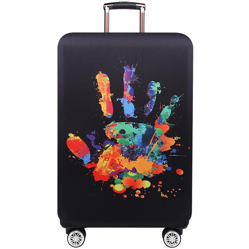 Protective Luggage Cover - Durable Elastic Anti-dust - Small Size - Green Ripple