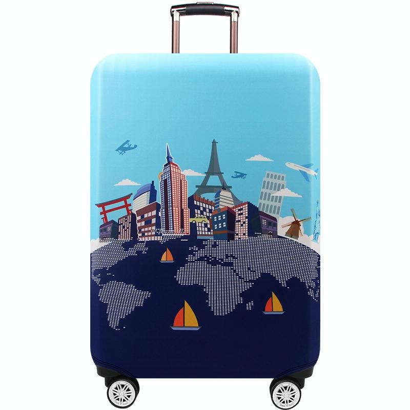 Medium Elastic Luggage Cover - Thick Wear-resistant Anti-dust Protection - Green Ripple