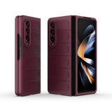 For Samsung Galaxy Z Fold4 5G Foldable Shockproof Phone Case with Magic Shield - Slim Design - Wine Red