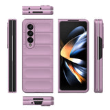For Samsung Galaxy Z Fold4 5G Foldable Shockproof Phone Case with Magic Shield - Slim Design - Wine Red - Low Angle