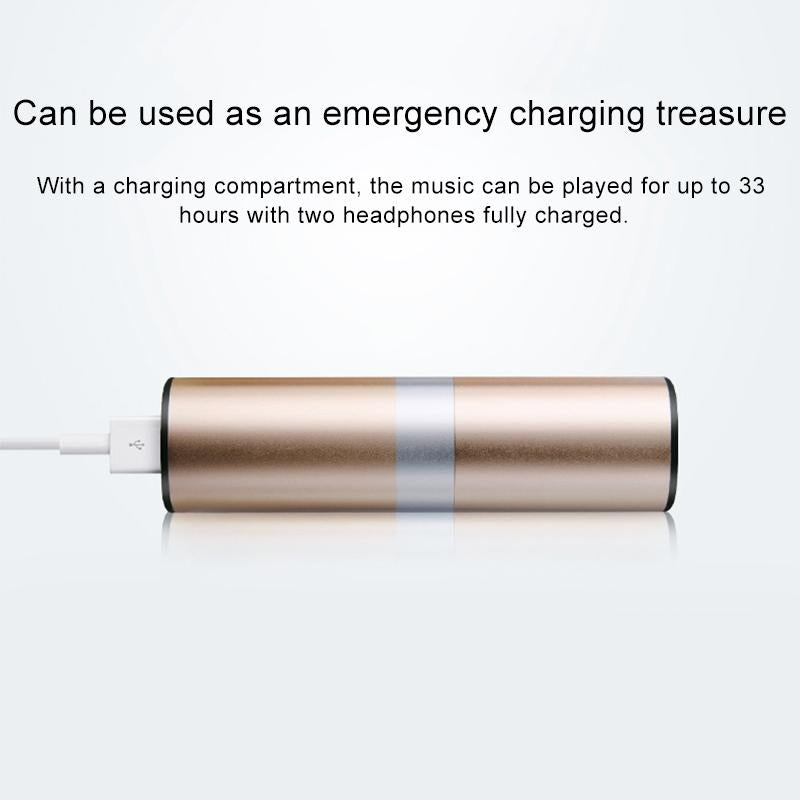 Wireless Tws Bluetooth V5.0 Earphones with Drawer Type S2 Design - Gold
