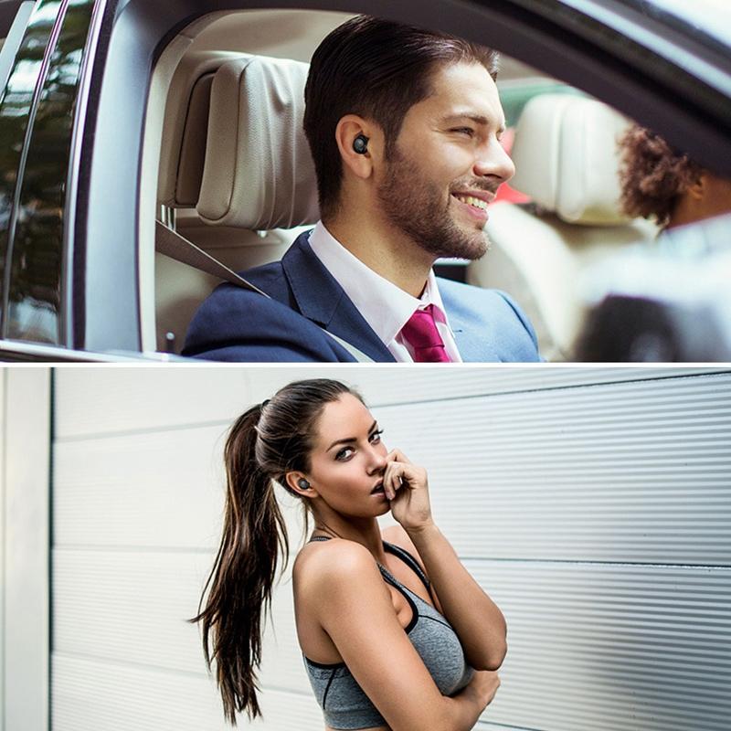 Wireless Tws Bluetooth V5.0 Earphones with Drawer Type S2 Design - Gold