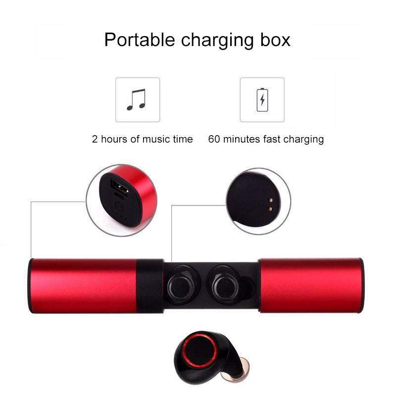 Wireless Tws Bluetooth V5.0 Earphones with Drawer Type S2 Design - Gold