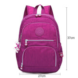 Versatile Teen Backpack for School & Travel - 27x13x37cm - Wine Red - Side View