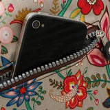 Waterproof Nylon Multilayer Crossbody Bag For Women - Blue Flower