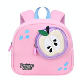 Kids' Anti-lost School Bag - Secure & Stylish - Purple Apple Medium - Low Angle
