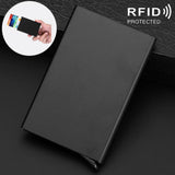 Stainless Steel Pu Business Card Holder Antimagnetic 10X6.2X0.8Cm - Gold