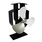High-temp Metal Heat-powered Stove Fan - 3 Blades - Gold - 45-Degree Angle