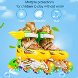 Adjustable Kids Roller Skates Set - Single Flash Wheels - Size s - Gold - Extra Image