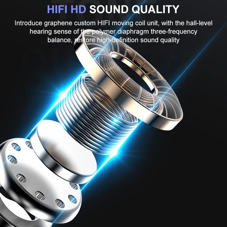 Mini Wireless Bluetooth Earphone with Charging Box - M-b8 - Gold