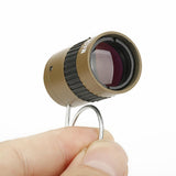 Mini Pocket Telescope with Finger Buckle - 2.5x17.5mm - Gold - Rear View