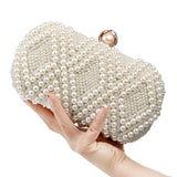 Party Pearl Handbag Women Fashion Crossbody For Banquets & Events - Champagne Gold - Close-Up Angle