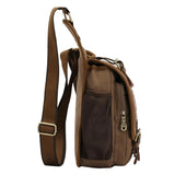 Canvas Crossbody Bag For Men Retro Style - Rear View