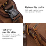 Multi Function Canvas Chest Bag Shoulder Messenger Crossby Bag - Khaki