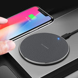 15W Round Desktop Wireless Charger + Type C Cable - Side View
