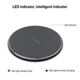 15W Round Desktop Wireless Charger + Type C Cable - Top-Down View