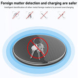 15W Round Desktop Wireless Charger + Type C Cable - Rear View
