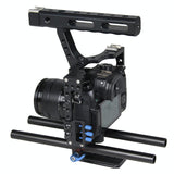 Camera Cage Stabilizer With Handle - Blue for Sony A7 / A7S / A7R - 45-Degree Angle