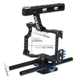 Camera Cage Stabilizer With Handle - Blue for Sony A7 / A7S / A7R - Rear View
