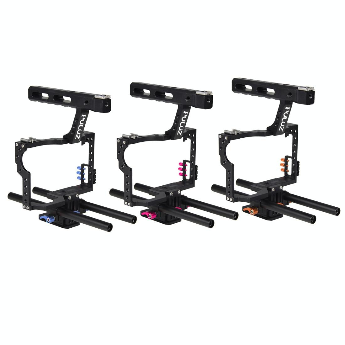 Camera Cage Stabilizer With Handle - Blue for Sony A7 / A7S / A7R