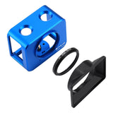 Sony Rx0 Protective Cage with 37mm Lens and Sunshade - Blue - Front View
