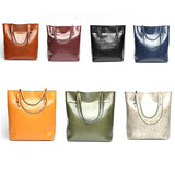 Stylish Shoulder Tote For Women - Elephant Grey Horizontal Version - Side View